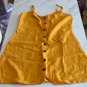 Forever 21 Yellow Button Front Mini Dress, Size small.